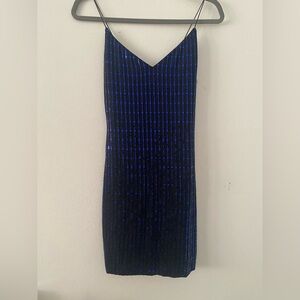 Black and Blue Mini Dress